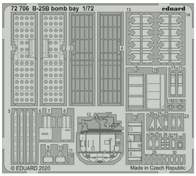 Eduard 72706 1:72 North-American B-25B Mitchell bomb bay