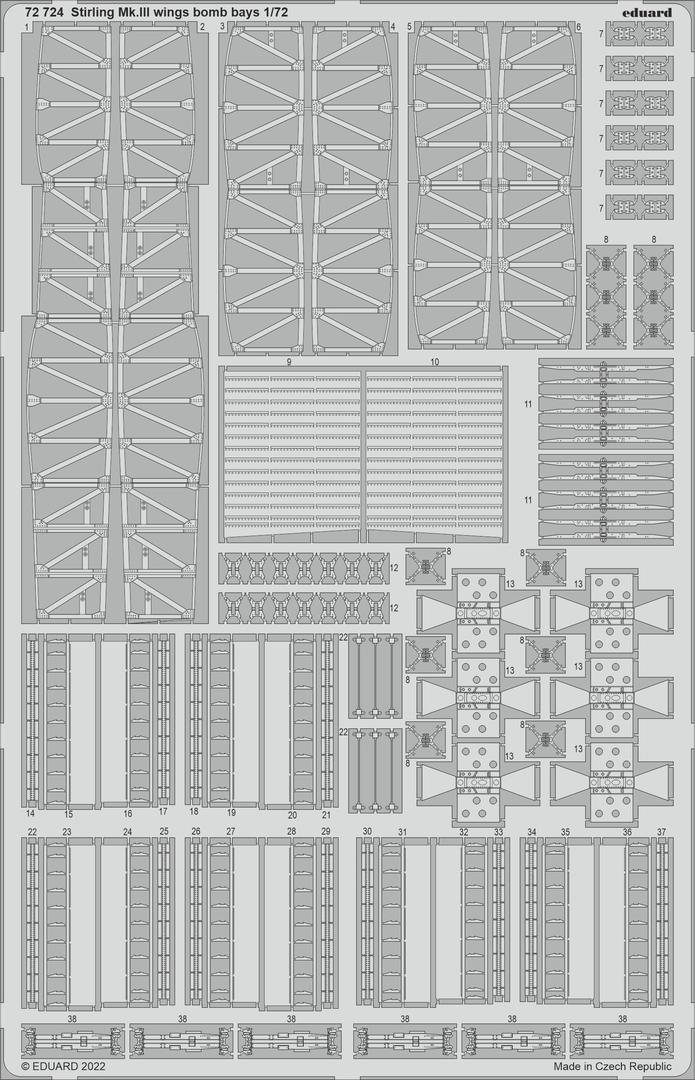 Eduard 72724 1:72 Short Stirling Mk.III wings bomb bays