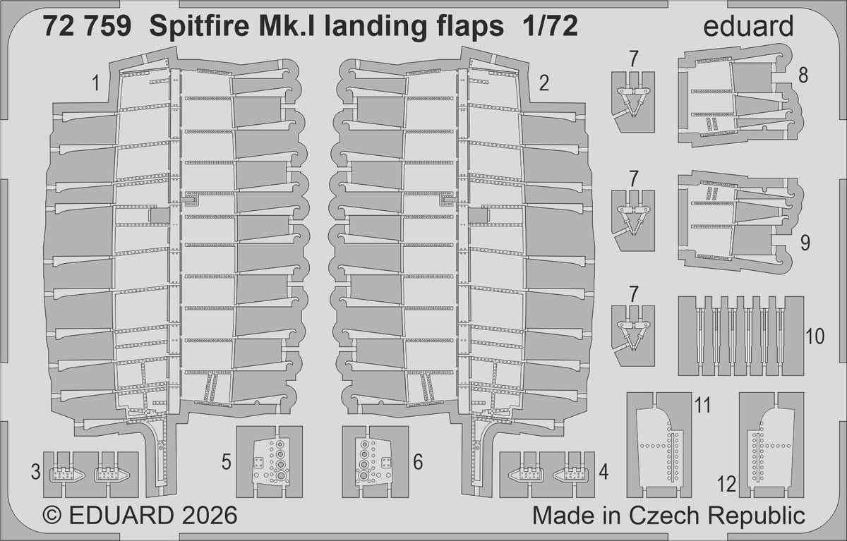 Eduard 72759 1:72 Supermarine Spitfire Mk.I landing flaps