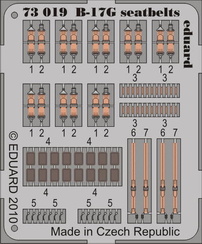 Eduard 73019 1:72 Boeing B-17G Flying Fortress seatbelts