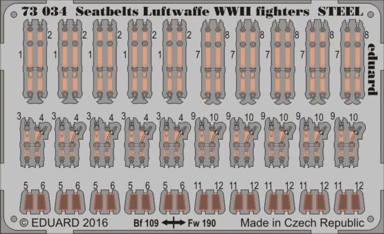 Eduard 73034 1:72 Seatbelts Luftwaffe WWII fighters STEEL