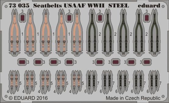 Eduard 73035 1:72 seatbelts USAAF WWII STEEL