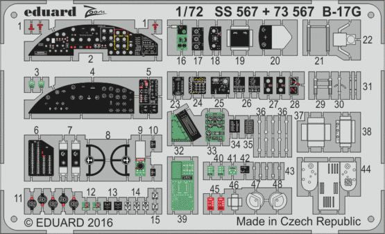 Eduard 73567 1:72 Boeing B-17G Flying Fortress (for 2016 mould) cockpit interior