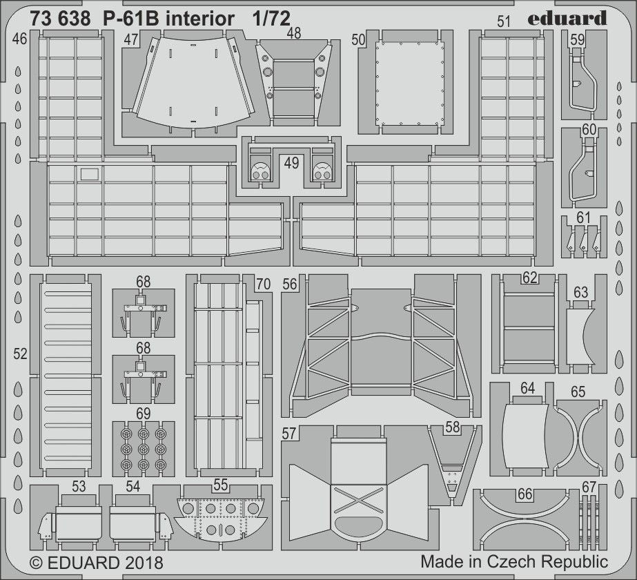 Eduard 73638 1:72 Northrop P-61B 'Black Widow' interior