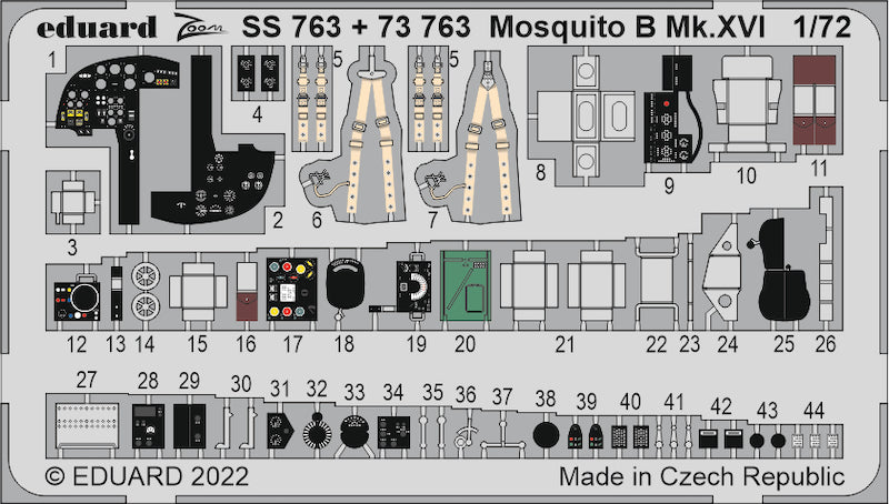 Eduard 73763 1:72 de Havilland Mosquito B.Mk.XVI