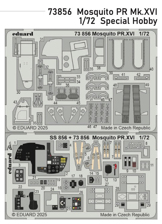 Eduard 73856 1:72 de Havilland Mosquito PR Mk.XVI