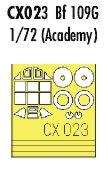 Eduard CX023 1:72 Messerschmitt Bf-109G canopy frame and wheels etc