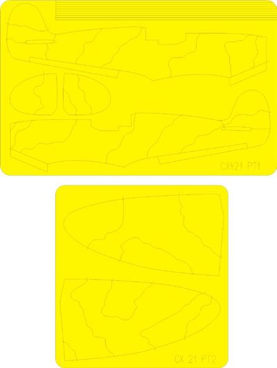 Eduard CX421 1:72 Supermarine Spitfire camouflage pattern paint masks A