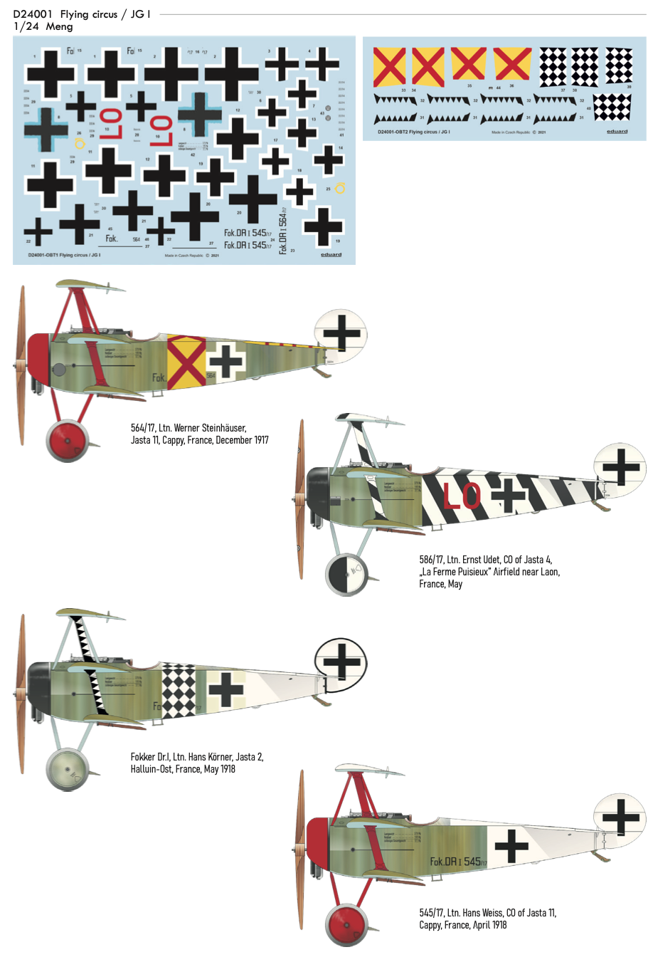 Eduard D24001 1:24 Fokker Dr.I Triplane Flying circus / JG I