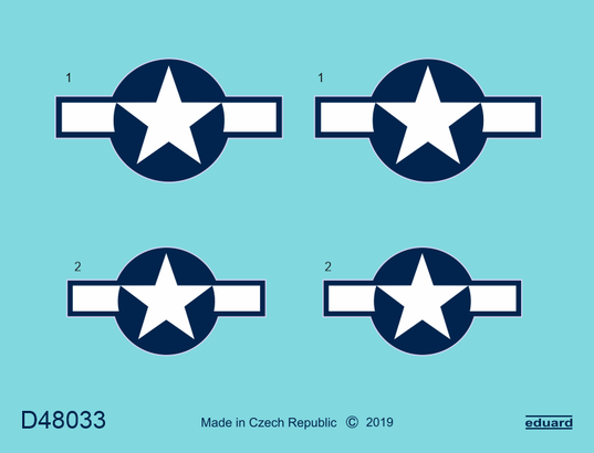 Eduard D48033 1:48 North-American P-51D-5 Mustang US national insignia