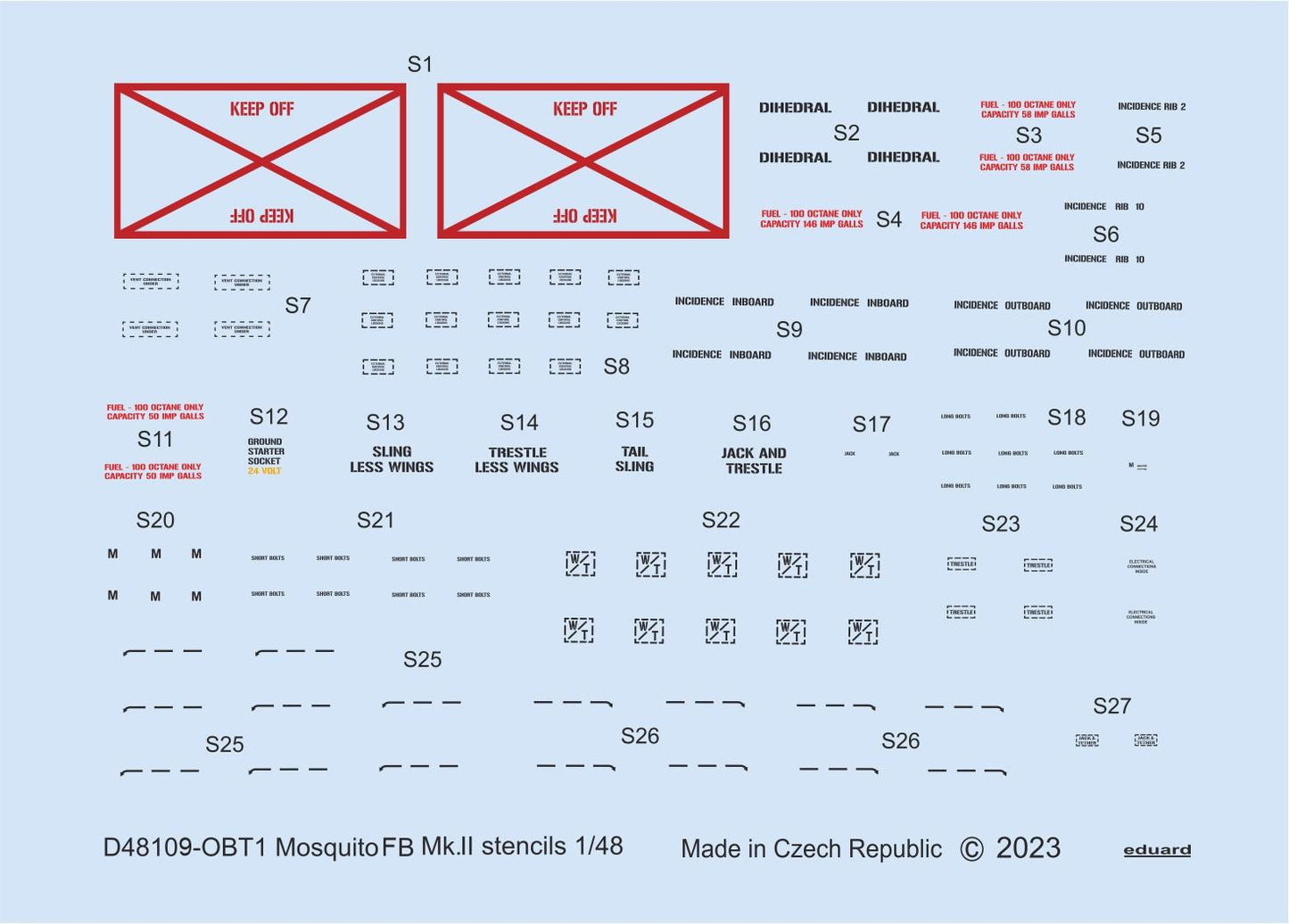 Eduard D48109 1:48 de Havilland Mosquito FB Mk.II stencils