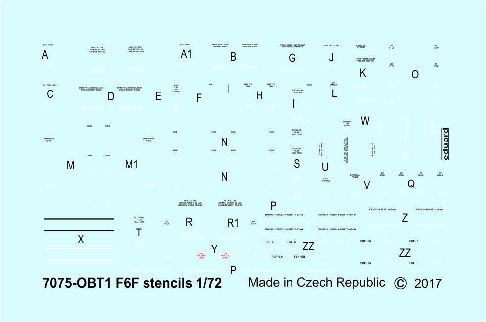 Eduard D72014 1:72 Grumman F6F-3/F6F-5 Hellcat stencils