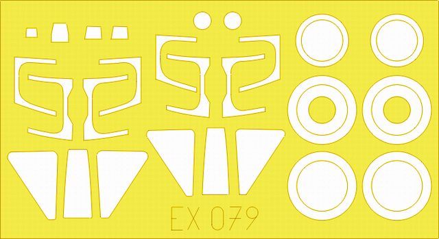 Eduard EX079 1:48 Sukhoi Su-25K Frogfoot canopy frame and wheels etc