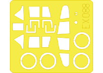 Eduard EX088 1:48 Curtiss P-40B/P-40C Tomahawk canopy frame and wheels etc