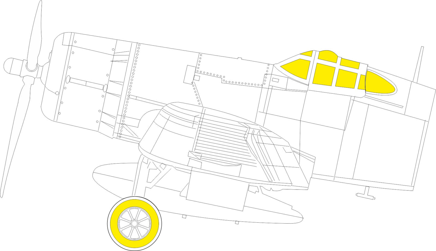 Eduard EX1081 1:48 Vought F4U-2 Corsair TFace canopy frame paint mask
