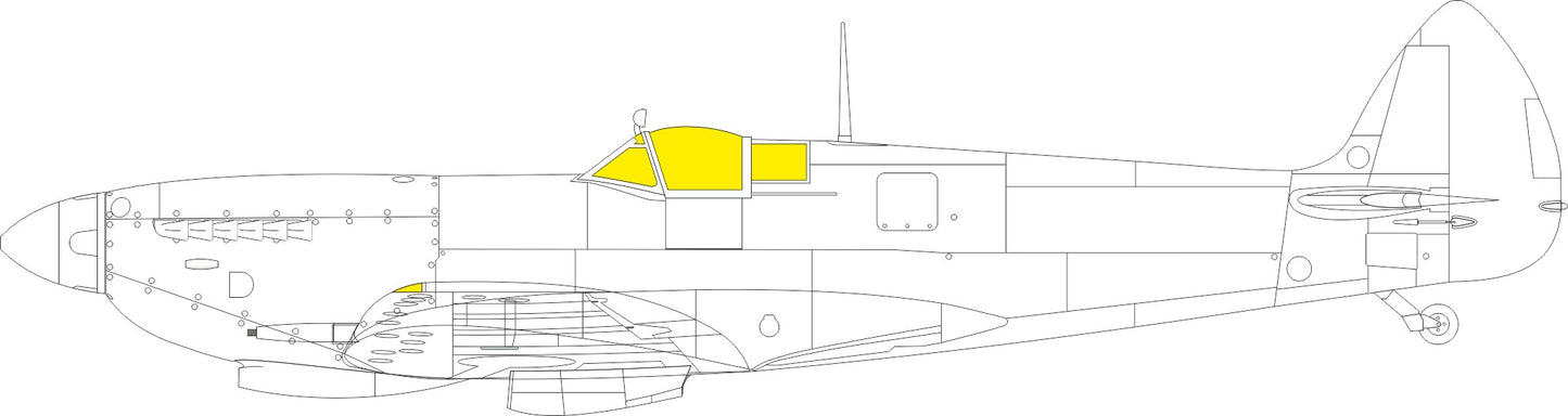 Eduard EX1082 1:48 Supermarine Spitfire Mk.IX TFace canopy frame paint mask