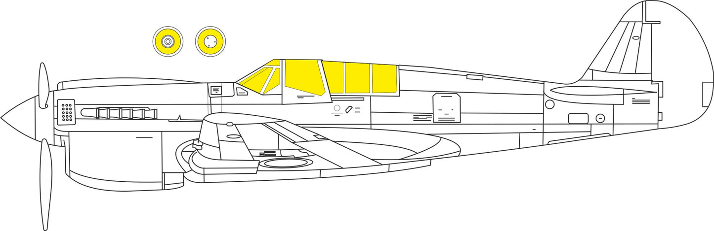 Eduard EX1151 1:48 Curtiss Kittyhawk Mk.IV TFace canopy frame paint mask