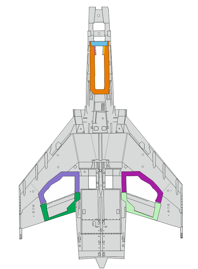 Eduard EX962 1:48 F-4E Phantom wheel bays to be used with Meng