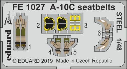 Eduard FE1027 1:48 Fairchild A-10C seatbelts STEEL