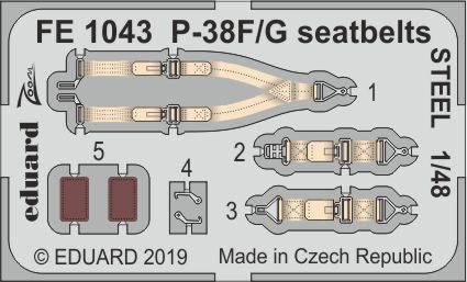 Eduard FE1043 1:48 Lockheed P-38F/G Lightning seatbelts STEEL