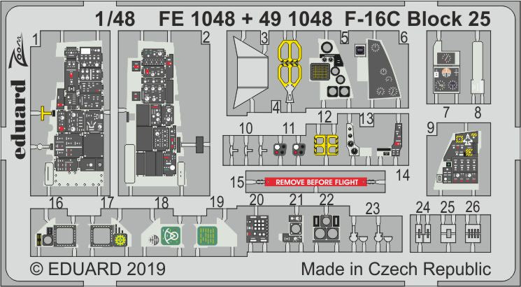 Eduard FE1048 1:48 Lockheed-Martin F-16C Block 25