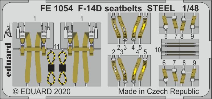 Eduard FE1054 1:48 Grumman F-14D Tomcat seatbelts STEEL