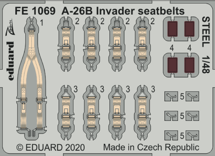 Eduard FE1069 1:48 Douglas A-26B Invader seatbelts STEEL
