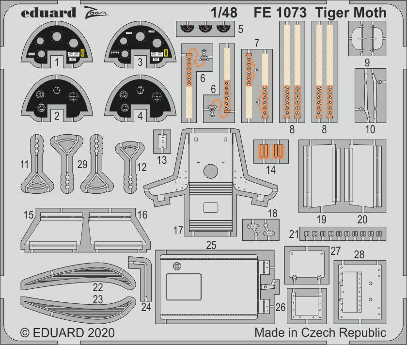 Eduard FE1073 1:48 De Havilland DH.82a Tiger Moth