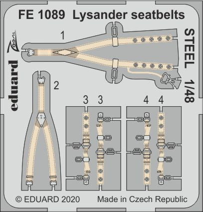 Eduard FE1089 1:48 Westland Lysander seatbelts STEEL