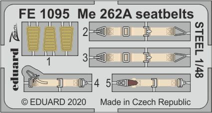 Eduard FE1095 1:48 Messerschmitt Me-262A seatbelts STEEL