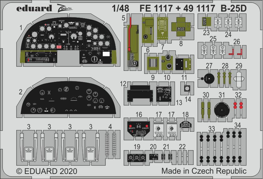 Eduard FE1117 1:48 North-American B-25D Mitchell
