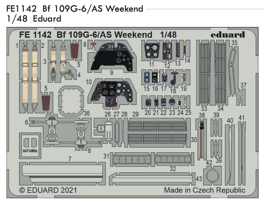 Eduard FE1142 1:48 Messerschmitt Bf-109G-6/AS Weekend