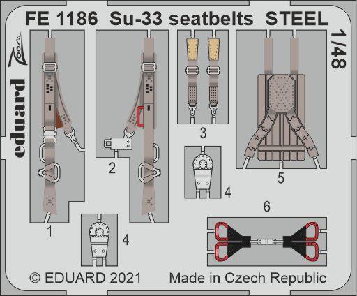 Eduard FE1186 1:48 Sukhoi Su-33 seatbelts STEEL