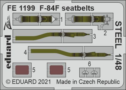 Eduard FE1199 1:48 Republic F-84F Thunderstreak seatbelts STEEL