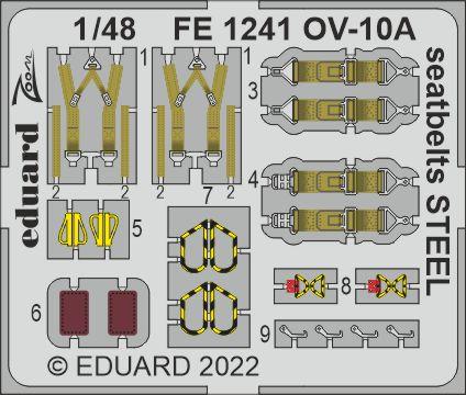 Eduard FE1241 1:48 North-American/Rockwell OV-10A Bronco seatbelts STEEL