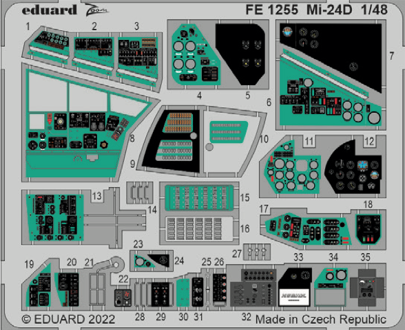 Eduard FE1255 1:48 MiL Mi-24D Hind