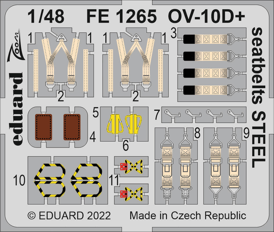 Eduard FE1265 1:48 North-American/Rockwell OV-10D+ seatbelts STEEL