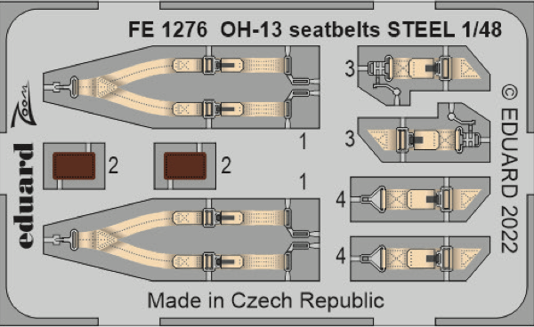Eduard FE1276 1:48 Bell OH-13 Sioux seatbelts STEEL