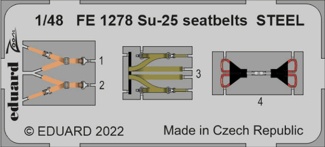 Eduard FE1278 1:48 Sukhoi Su-25 seatbelts STEEL