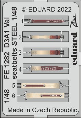 Eduard FE1282 1:48 Aichi D3A1 Type 99 Carrier Dive Bomber 'Val' seatbelts STEEL