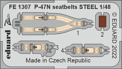 Eduard FE1307 1:48 Republic P-47N Thunderbolt seatbelts STEEL