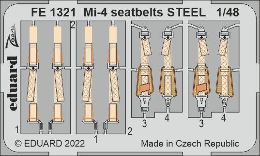 Eduard FE1321 1:48 Mil Mi-4 seatbelts STEEL