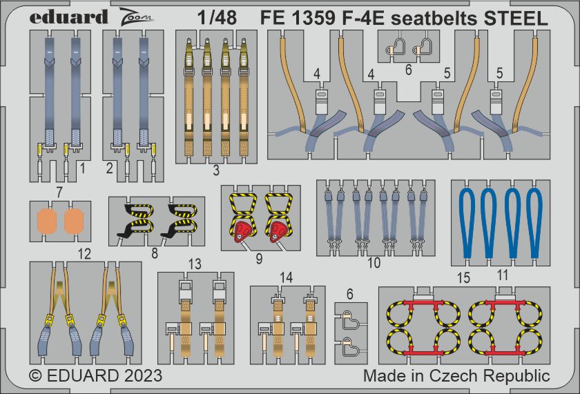 Eduard FE1359 1:48 McDonnell F-4E Phantom seatbelts STEEL