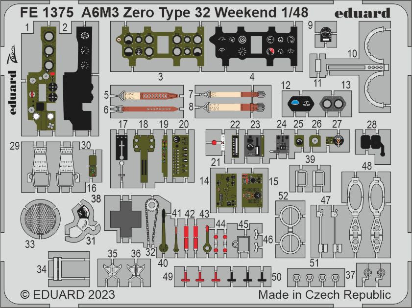 Eduard FE1375 1:48 Mitsubishi A6M3 Zero Type 32 Weekend to be used with Eduard