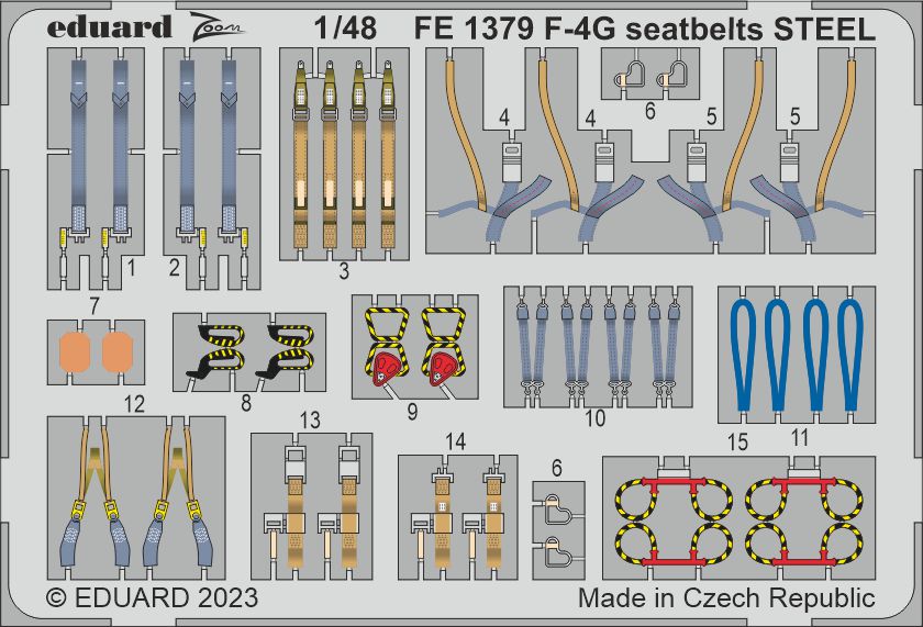 Eduard FE1379 1:48 McDonnell F-4G Phantom seatbelts STEEL 1/48