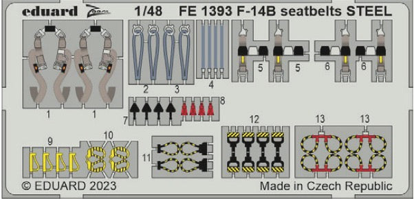 Eduard FE1393 1:48 Grumman F-14B Tomcat seatbelts STEEL