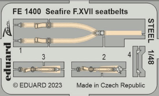 Eduard FE1400 1:48 Supermarine Seafire F.XVII seatbelts STEEL