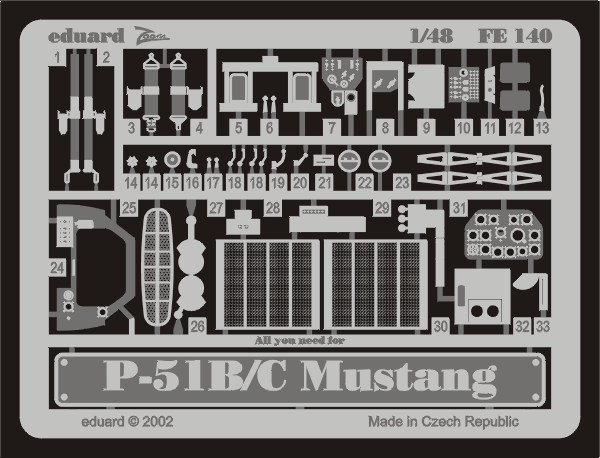 Eduard FE140 1:48 North-American P-51B/P-51C Mustang
