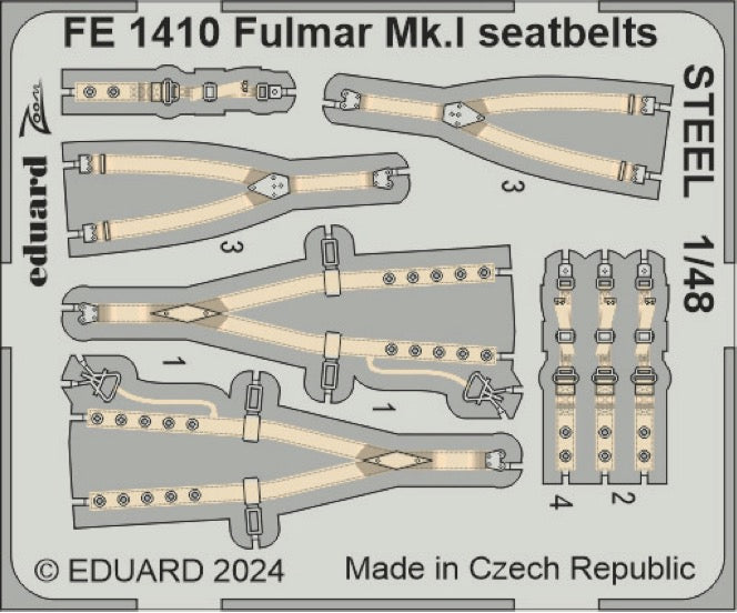 Eduard FE1410 1:48 Fairey Fulmar Mk.I seatbelts STEEL