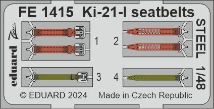 Eduard FE1415 1:48 Mitsubishi Ki-21-I seatbelts STEEL